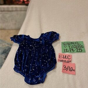 Cat & Jack Sparkle Starry One Piece baby girl bubble EUC 3/6 m